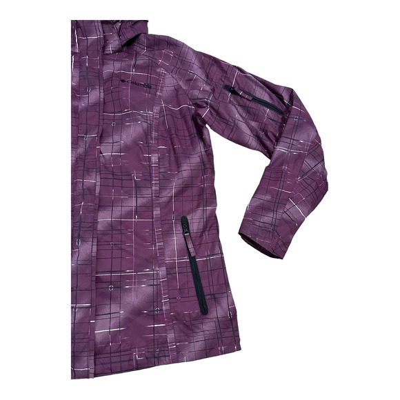 Columbia Omni Tech Jacket Women Sz M Purple Plaid No Liner Waterproof Shell Only - Picture 3 of 13